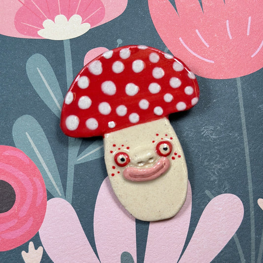 "Fly Agaric" Ceramic Brooch