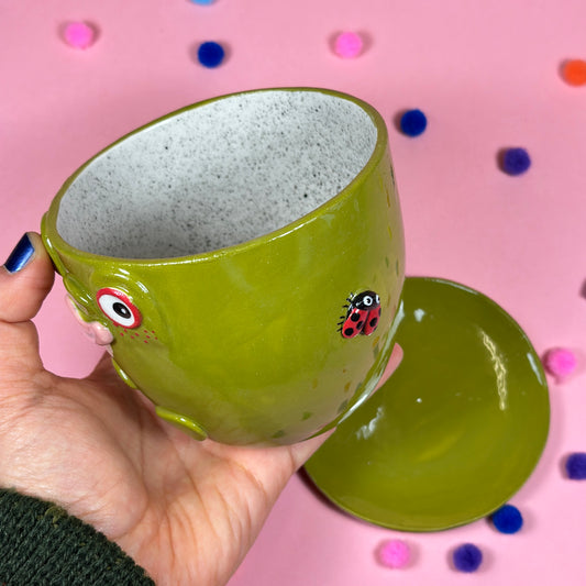 Miniature Plant Pot "Frog and Ladybug" 